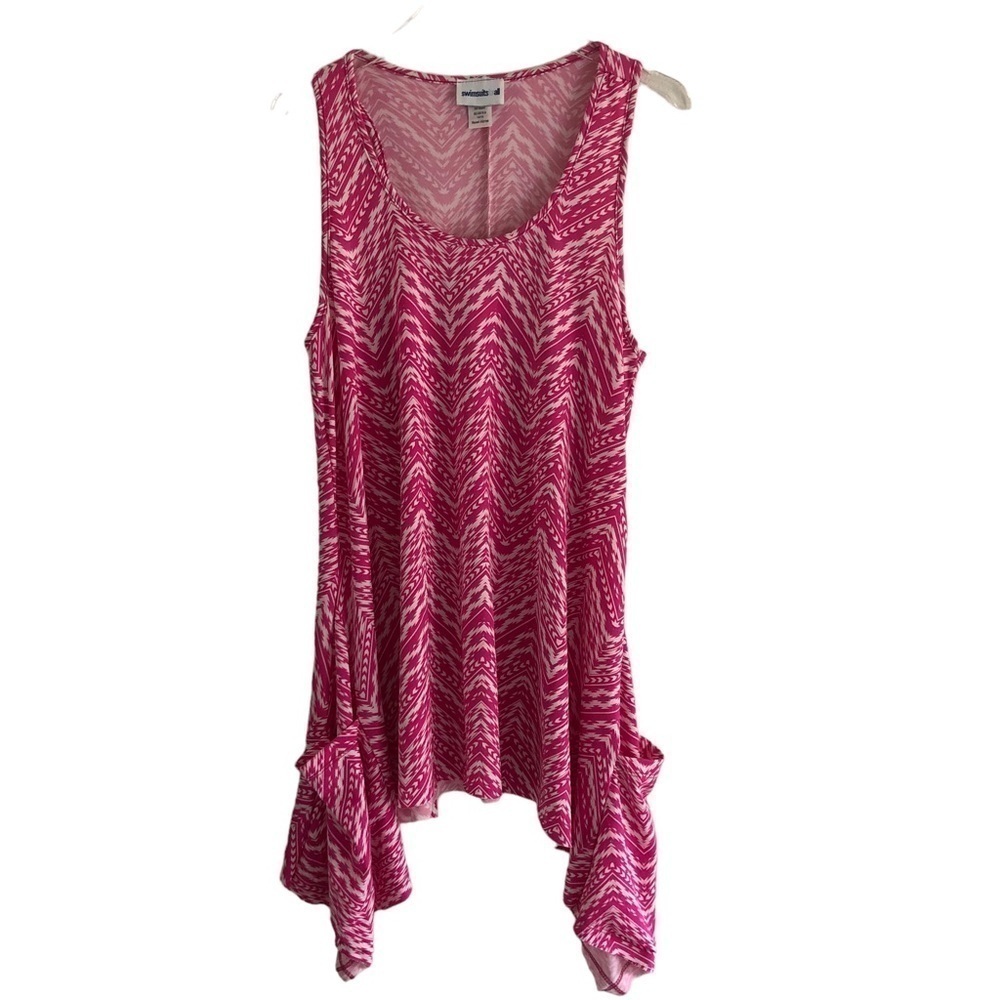 Swimsuits For All Pink Long Tunic Cover Up Pockets Size 14/16